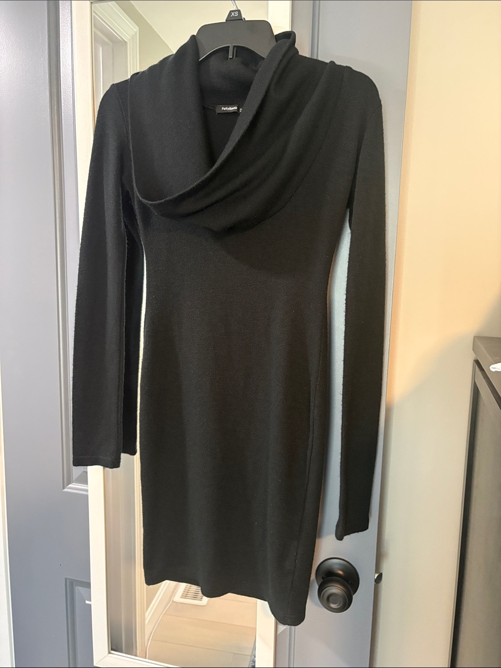 PattyBoutik Black Cowl Neck Long Sleeve Dress
